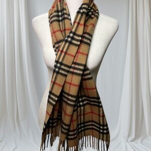 Burberry Nova Check Plaid Cashmere/Lambswool Scarf